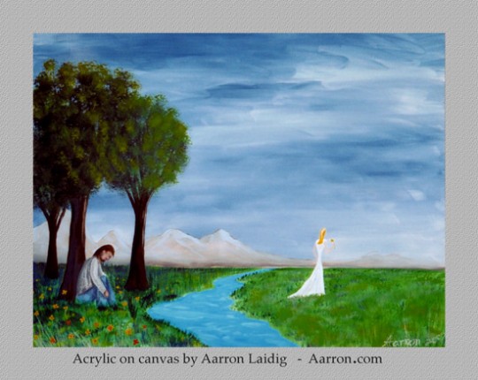 and she goes away acrylic painting