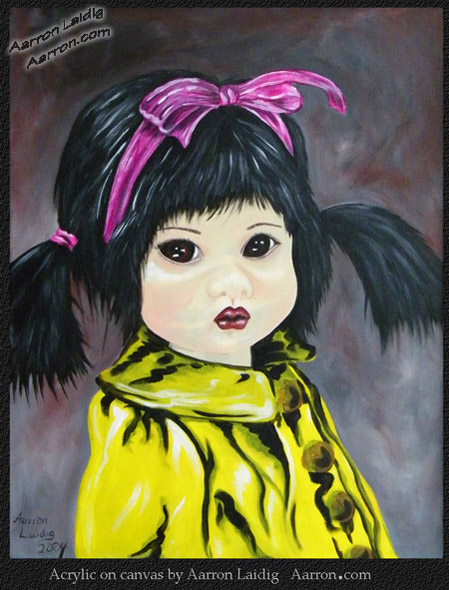 Yellow jacket acrylic painting