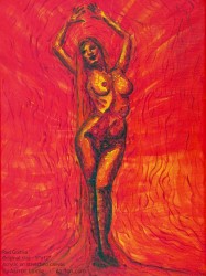 Red Godiva Erotic Art Painting