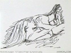 Lesbian 69 erotic art sketch