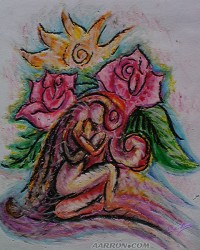 On The Sunny Side oil pastel drawing by Aarron Laidig