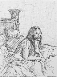 A smile in my bed ink sketch