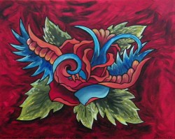 Sparrow Rose Two Painting by Aarron Laidig