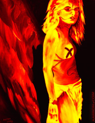 burning angel zombie doll art remix 