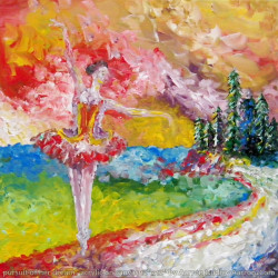 pursuit of her dream ballet art in acrylic on canvas painting