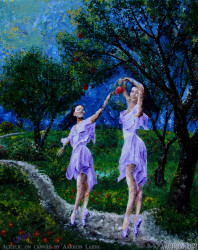 dancing in the garden of delights fine art painting by Aarron Laidig