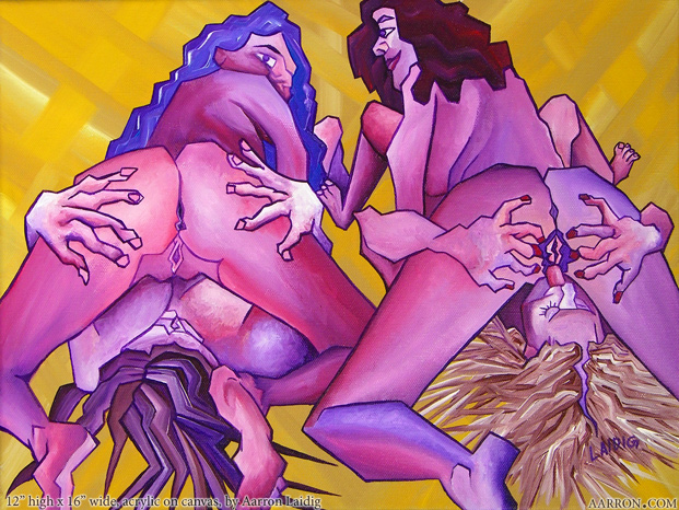 Pop Cubism erotic art piece title Taco Party