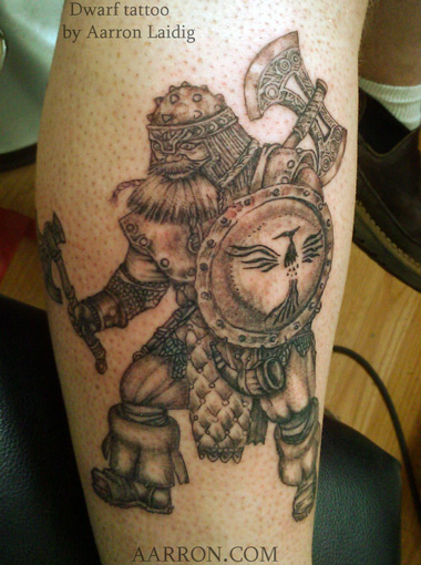 » Dwarf Warrior Tattoo Artistic Flow